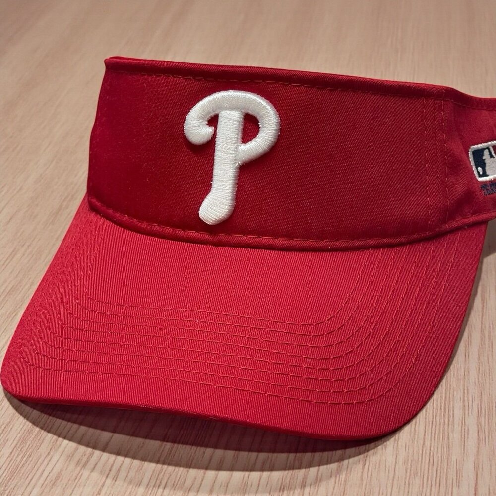 PHILADELPHIA PHILLIES RED VISOR HAT MLB BASEBALL TEAM CAP